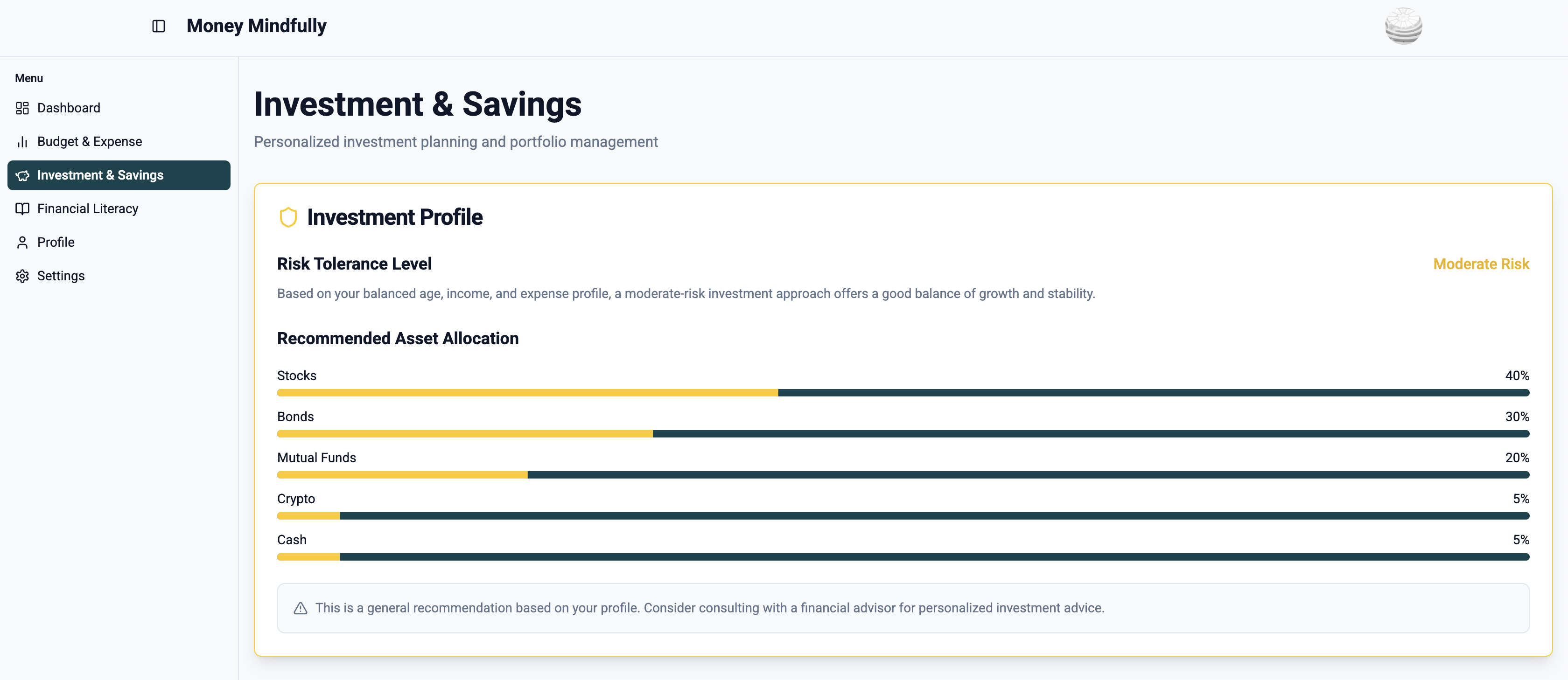 AI-based recommender for Risk-profiling